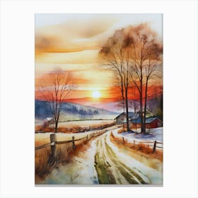 Winter Sunset 12 Canvas Print
