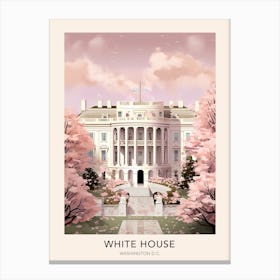 The White House Washington Dc Travel Poster Canvas Print