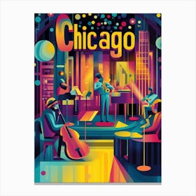 Aihrgdesign A 1970s Inspired Travel Poster For Chicago Canvas Print