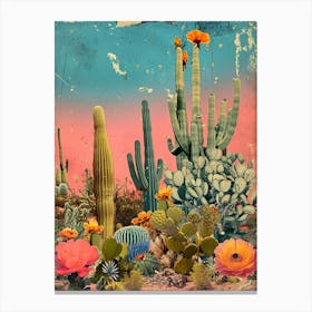 Kitsch Cactus Collage 2 Canvas Print