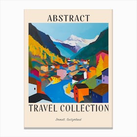 Abstract Travel Collection Poster Zermatt Switzerland 2 Canvas Print