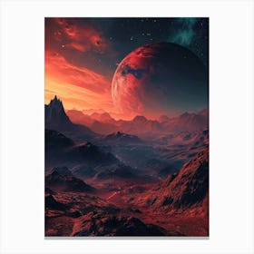 Red Planet In Space 1 Canvas Print