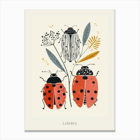 Colourful Insect Illustration Ladybug 10 Poster Canvas Print