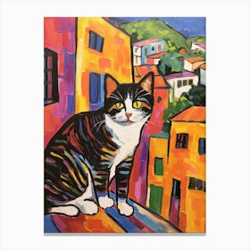 Painting Of A Cat In Byblos Lebanon 2 Canvas Print