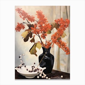 Bouquet Of Witch Hazel Flowers, Autumn Fall Florals Painting 1 Canvas Print