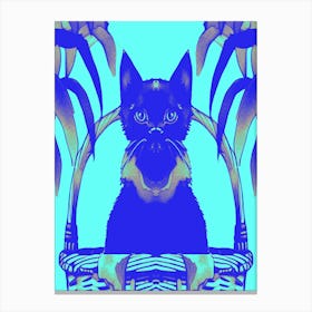 Cats Meow Blue 2 Canvas Print