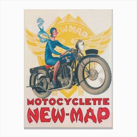 Motorcycle Vintage Poster Canvas Print