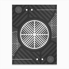 Abstract Geometric Glyph Array in White and Gray n.0086 Canvas Print