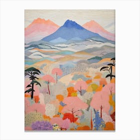 Mount Fuji Japan 3 Colourful Mountain Illustration Canvas Print