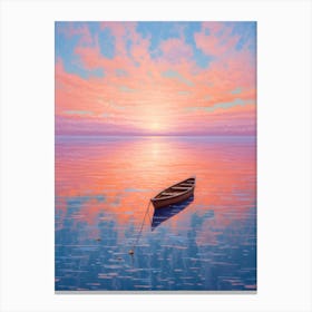 Boat At Sunset 2 Canvas Print