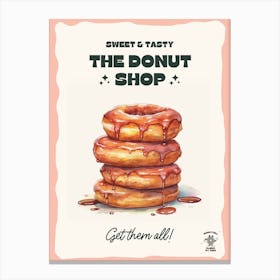 Stack Of Cinnamon Donuts The Donut Shop 1 Canvas Print