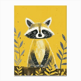 Yellow Raccoon 1 Canvas Print