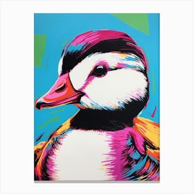 Andy Warhol Style Bird Bufflehead 4 Canvas Print
