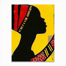 Silhouette Of African Woman 4 Canvas Print