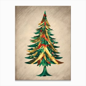 Christmas Tree vector art 3, Christmas Tree, Christmas vector art, Vector Art, Christmas art Canvas Print