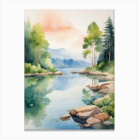 Watercolor Landscape Painting 5 Canvas Print