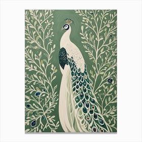 Green Peacock Canvas Print