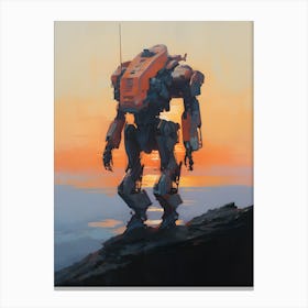 Robot At Sunset Canvas Print