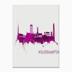 Wolverhampton England City Purple Canvas Print