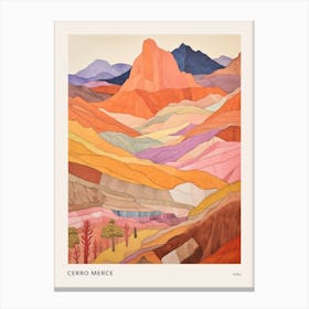 Cerro Merce Peru 4 Colourful Mountain Illustration Poster Canvas Print