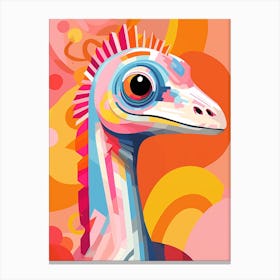 Colourful Dinosaur Troodon 4 Canvas Print