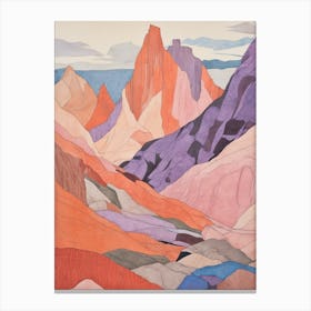 Cerro Merce Peru 3 Colourful Mountain Illustration Canvas Print