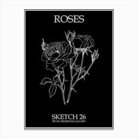 Roses Sketch 26 Poster Inverted Canvas Print