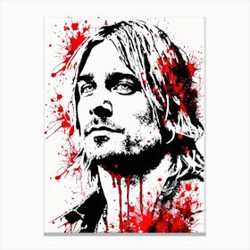 Kurt Cobain Portrait Ink Painting (17) Canvas Print
