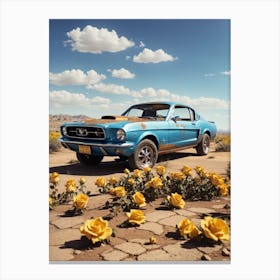 Mustang In The Desert Canvas Print