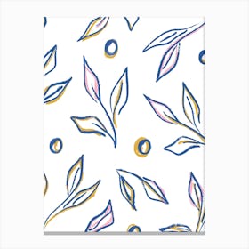 Seamless Pattern With Leaves Canvas Print