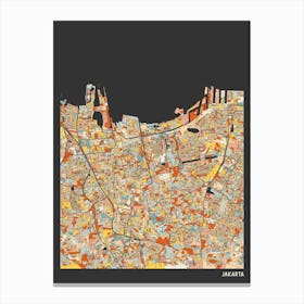 Jakarta Indonesia Map Canvas Print
