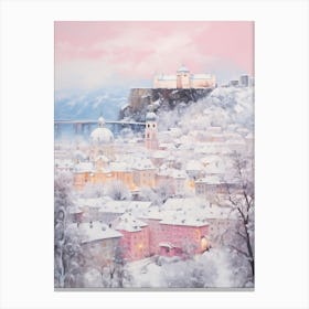 Dreamy Winter Painting Salzburg Austria 4 Canvas Print