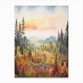 Autumn Forest Landscape The Nuuksio National Park Finland Canvas Print