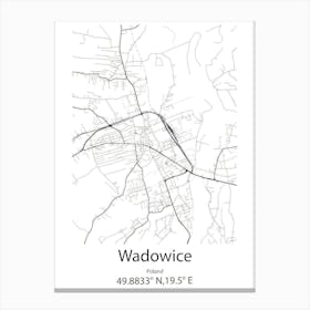 Wadowice,Poland Minimalist Map Toile