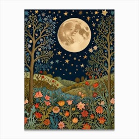 William Morris Moonlight In The Garden Canvas Print