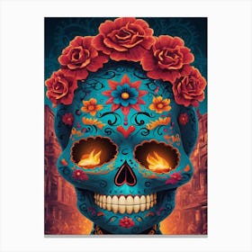 Day Of The Dead Skull 2 Canvas Print