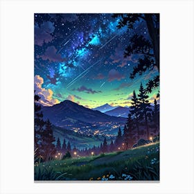 Night Sky Anime aesthetic 54 Canvas Print