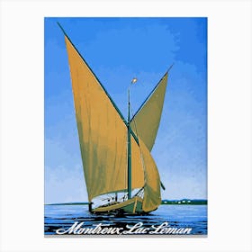 Montreux, Sailing On the Lake Geneva, Switzerland Canvas Print