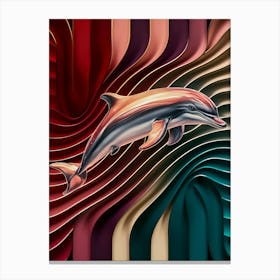 Dolphin On A Colorful Background Canvas Print