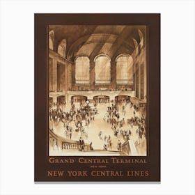 Grand Central Station Vintage Travel Poster Canvas Print