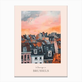 Mornings In Brussels Rooftops Morning Skyline 1 Canvas Print