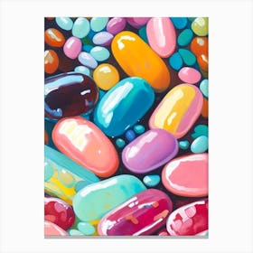 Jelly Beans Candy Sweetie Abstract Still Life Flower Canvas Print