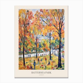 Autumn City Park Painting Battersea Park London 2 Poster Canvas Print