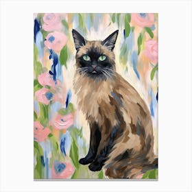 A Balinese Cat Painting, Impressionist Painting 3 Canvas Print