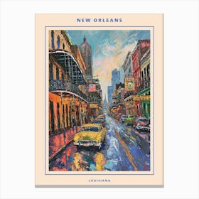 Retro New Orleans Brushstroke Painting Poster Canvas Print