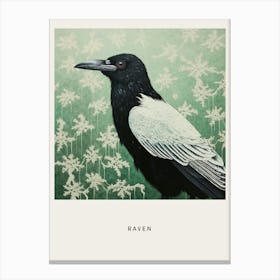 Ohara Koson Inspired Bird Painting Raven 1 Poster Canvas Print
