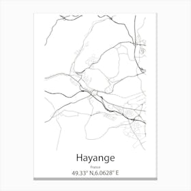 Hayange,France Minimalist Map Canvas Print