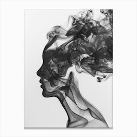 Abstract Smoke Portrait Of A Woman Canvas Print