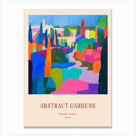 Colourful Gardens Versailles Gardens France 3 Red Poster Canvas Print