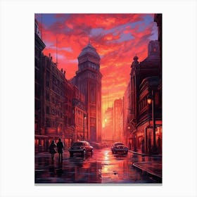 Sunset In The City 5 Canvas Print